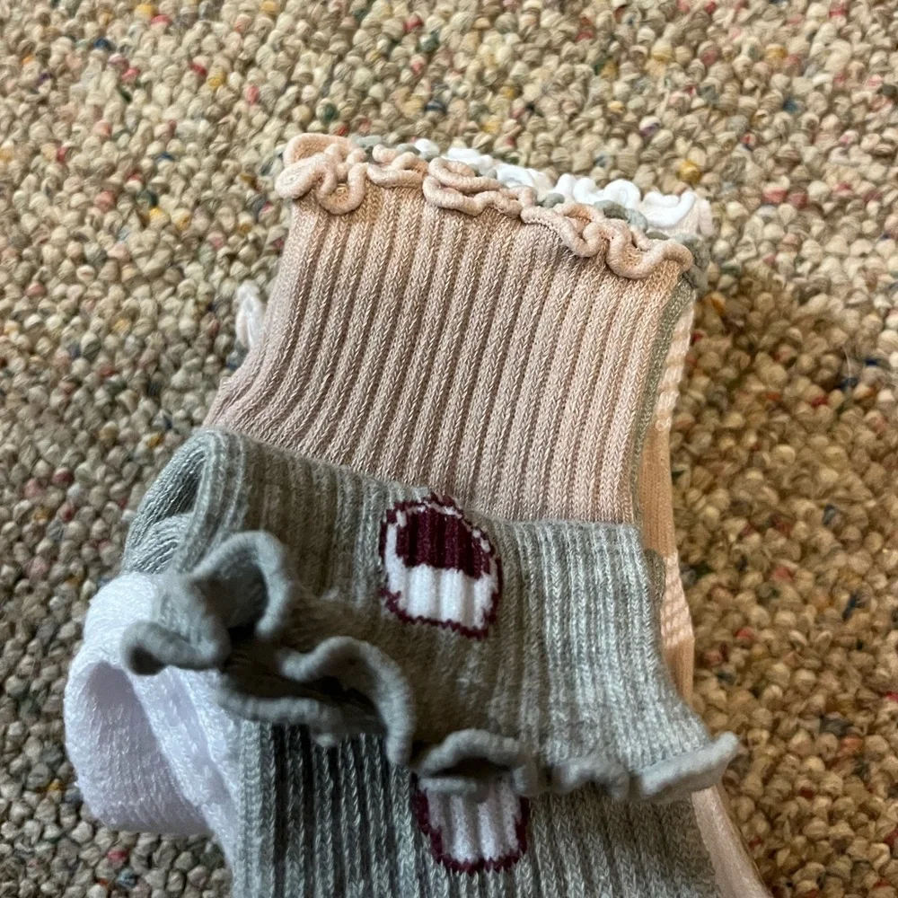 🆕 Life Is Good WINE GLASS Ruffle Cuff Quarter Socks 6 Pack